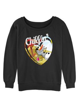 Disney Frozen Chillin Olaf Heart Womens Slouchy Sweatshirt, , hi-res
